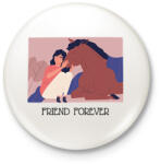 printfashion Friend forever - Lovas minta - Kitűző, hűtőmágnes - Fehér (6327656)