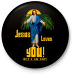 printfashion jesus loves you but im not - Kitűző, hűtőmágnes - Fekete (3102818)