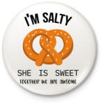 printfashion Salty and Sweet - salty - Kitűző, hűtőmágnes - Fehér (6999827)