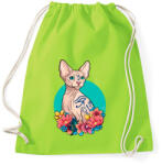 printfashion Egyiptomi macska - Sportzsák, Tornazsák - Limezöld (4220306)