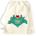 printfashion Állat szeretet - Sportzsák, Tornazsák - Natúr (14496509)