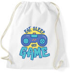 printfashion Eat Sleep and Game - Sportzsák, Tornazsák - Fehér (5148331)