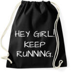 printfashion Hey girl, keep running - Sportzsák, Tornazsák - Fekete (2468657)