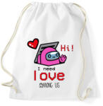 printfashion Among us - I need love - Sportzsák, Tornazsák - Fehér (4799322)