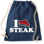 printfashion I love steak - Sportzsák, Tornazsák - Sötétkék (2148958)