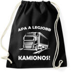 printfashion Apa a legjobb kamionos - Sportzsák, Tornazsák - Fekete (5032841)