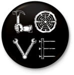 printfashion Love - Szerszámok - Kitűző, hűtőmágnes - Fekete (9902535)