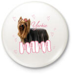 printfashion Yorkie Mama - Kitűző, hűtőmágnes - Fehér (11549510)