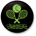 printfashion tennis - Kitűző, hűtőmágnes - Fekete (5212528)