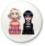 printfashion Wendesday Addams - Kitűző, hűtőmágnes - Fehér (11452974)