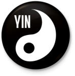 printfashion Yin Yang - Yin - Kitűző, hűtőmágnes - Fekete (6994613)