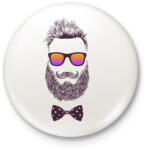 printfashion Bearded Man - Kitűző, hűtőmágnes - Fehér (3079086)