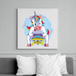 printfashion Unikornis gamer - Vászonkép - Fehér (6632248)