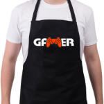 printfashion Gamer logó - Kötény - Fekete (6382810)