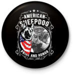 printfashion Amerikai juhászkutya - Kitűző, hűtőmágnes - Fekete (3091319)