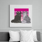 printfashion Macskák - Vászonkép - Fehér (6640228)