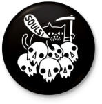 printfashion Lélekfaló macska - Kitűző, hűtőmágnes - Fekete (3098939)