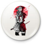 printfashion Szamuráj lány - Kitűző, hűtőmágnes - Fehér (3073754)