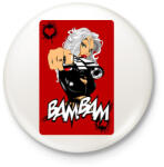 printfashion Bam Bam - Kitűző, hűtőmágnes - Fehér (3904772)