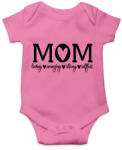 printfashion Mom feliratokkal fekete - Baba Body - Rózsaszín (4782225)