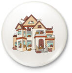 printfashion Cica ház - Kitűző, hűtőmágnes - Fehér (13498912)