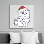 printfashion Karácsonyi pomerán - Vászonkép - Fehér (14616358)