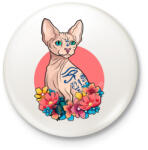 printfashion Szfinx macska - Kitűző, hűtőmágnes - Fehér (4221456)