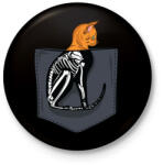 printfashion ZSEB-Cica röntgen - Kitűző, hűtőmágnes - Fekete (3092216)