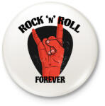 printfashion Rock 'n' Roll forever - Kitűző, hűtőmágnes - Fehér (6374289)