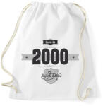 printfashion born-in-2000-(dark&lightgrey) - Sportzsák, Tornazsák - Fehér (475878)