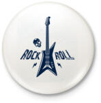 printfashion Rock and roll - Kitűző, hűtőmágnes - Fehér (14011317)