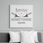 printfashion A kőművesek legjobbja - névvel - Vászonkép - Fehér (6641184)