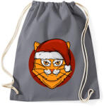 printfashion Macska mikulás sapkában - Sportzsák, Tornazsák - Grafitszürke (5590331)