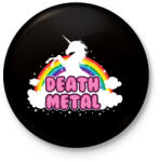 printfashion Death Metal unikornis - Kitűző, hűtőmágnes - Fekete (3094321)