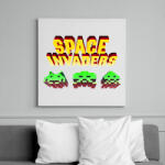 printfashion Space Invaders - Vászonkép - Fehér (6624007)