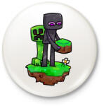 printfashion Minecraft barátok - Kitűző, hűtőmágnes - Fehér (3087485)