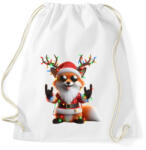 printfashion Vicces karácsonyi rocker party róka - télapó sapkában - Sportzsák, Tornazsák - Fehér (15228971)