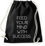 printfashion Feed your mind with success - Sportzsák, Tornazsák - Fekete (2474403)