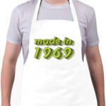 printfashion made-in-1969-green-grey - Kötény - Fehér (4902088)