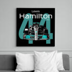 printfashion Lewis Hamilton 44 autóversenyző - fehér felirat - Vászonkép - Fekete (16044466)