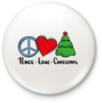 printfashion Karácsony - peace love christmas - Kitűző, hűtőmágnes - Fehér (5605744)