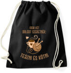 printfashion Csak két dolgot szeretnék: Teázni és kötni - Sportzsák, Tornazsák - Fekete (6980806)