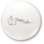 printfashion Happy Easter - Vonalas - Kitűző, hűtőmágnes - Fehér (6335364)