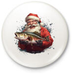 printfashion Horgász télapó - Kitűző, hűtőmágnes - Fehér (15162978)