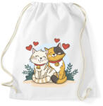 printfashion Cicák párban - Sportzsák, Tornazsák - Fehér (6060496)