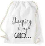 printfashion SHOPPING is my cardio. - Sportzsák, Tornazsák - Fehér (270598)