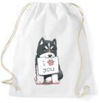 printfashion Husky love - Sportzsák, Tornazsák - Fehér (4840819)