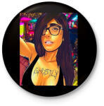 printfashion MK - Kitűző, hűtőmágnes - Fekete (3097670)