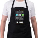 printfashion Legends are born in 2002 - Kötény - Fekete (14661505)