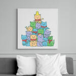 printfashion Macskás karácsonyfa - Vászonkép - Fehér (6639301)